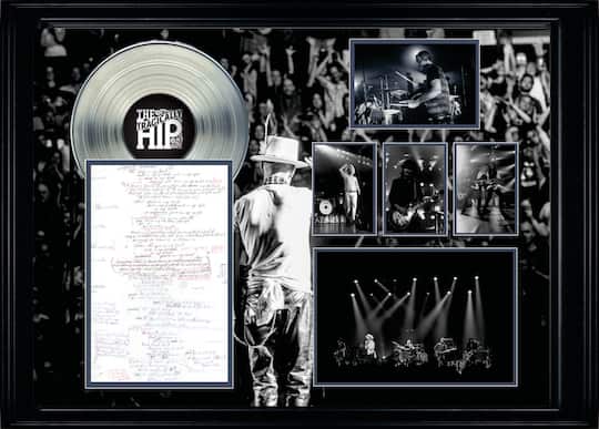 The Tragically Hip Framed On Tour Collage with Lyric Sheet and Silver LP 37" x 28"